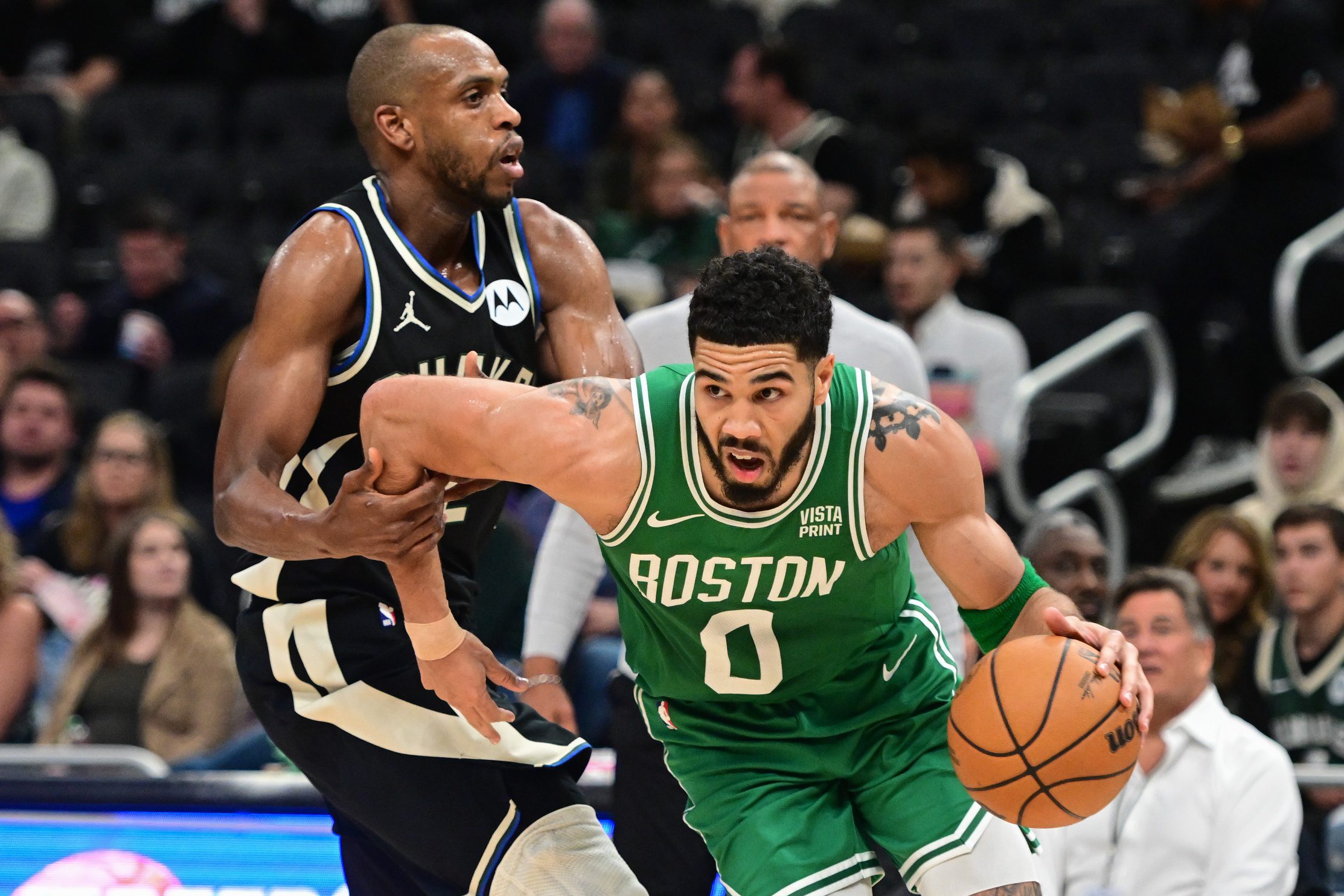 Milwaukee Bucks: Analyst Labels Khris Middleton's Contract as One of the Worst for the 2024-25 Season 3 Boston Celtics, Jayson Tatum, Milwaukee Bucks