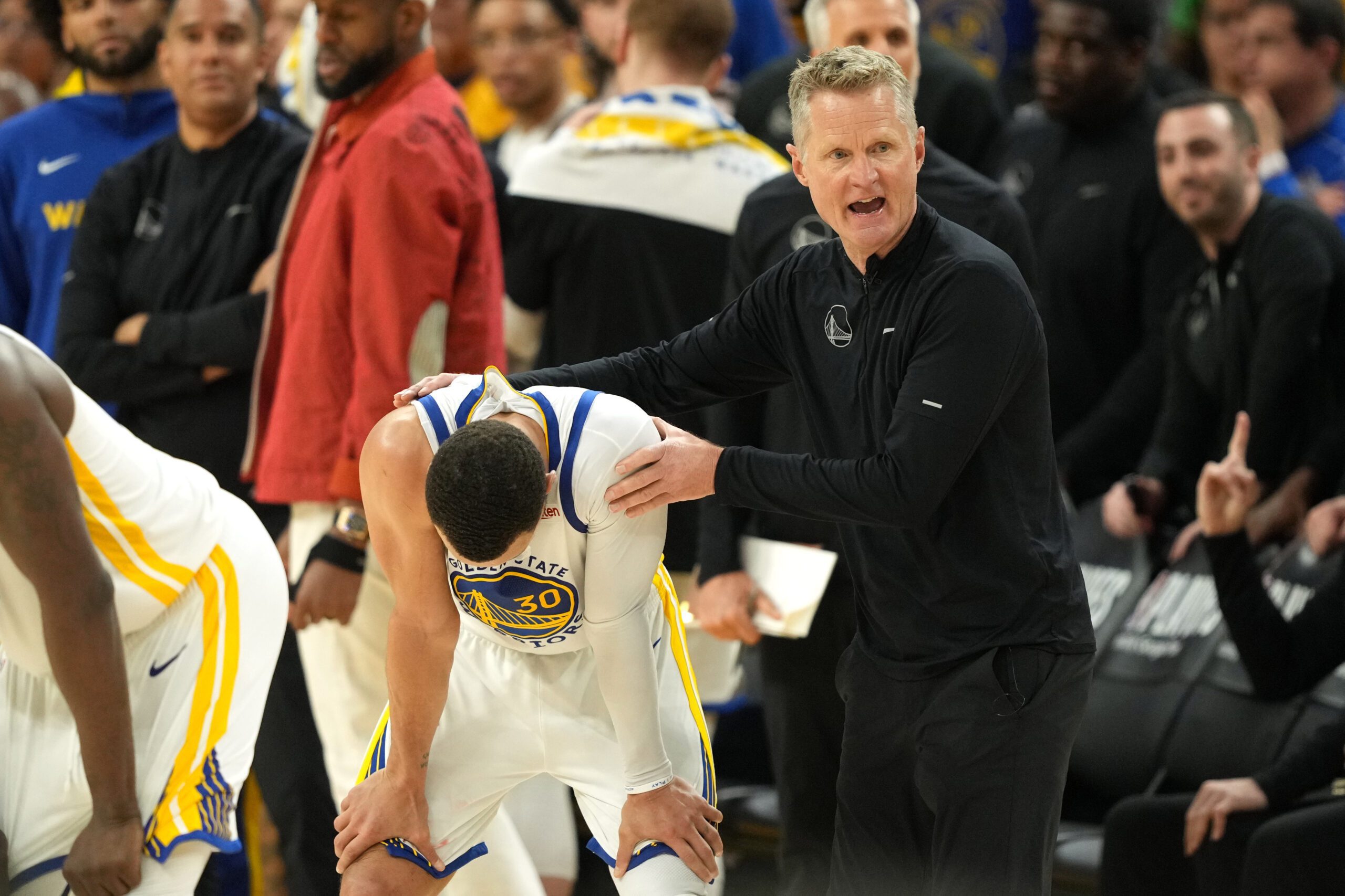 Stephen Curry and Golden State Warriors coach Steve Kerr