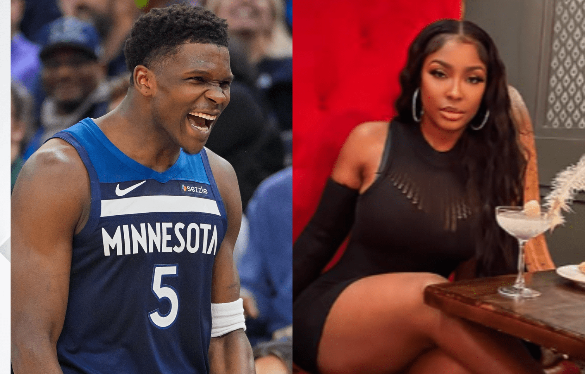 Minnesota Timberwolves Anthony Edwards (left) and ex partner Ayesha Howard (right). Photo credits: Imagn images and Ayesha Howard's Instagram