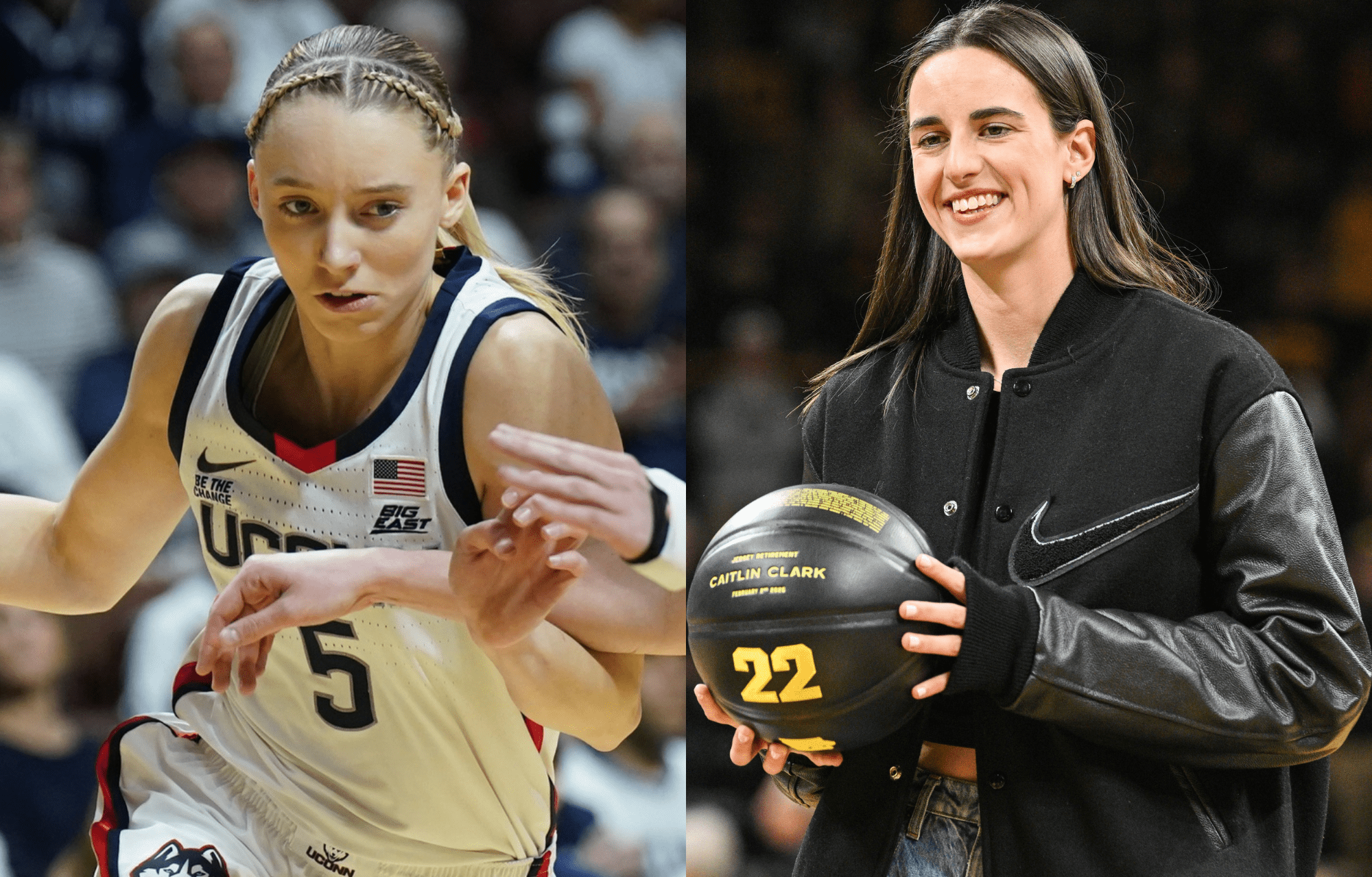 Caitlin Clark Draws Patrick Beverley Into Paige Bueckers Debate After He Crowns Dallas Wings Rookie ‘Statistically Better’ 2 UConn Huskies star guard Paige Bueckers (left) and Indiana Fever superstar Caitlin Clark (right). Photo credits: Imagn images