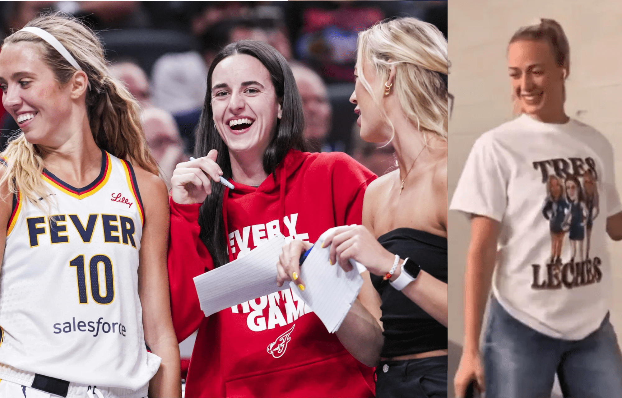 "Urgent! Let Me Go There": Sophie Cunningham Viral Pic With Jewel Loyd's Mother Gets Lengthy Response Slamming Critics From Aces Guard's Mom 2 Sophie Cunningham Wearing 'Tres Leches' Shirt Featuring Caitlin Clark, Lexie Hull. Photo credits" Imagn and Instagram