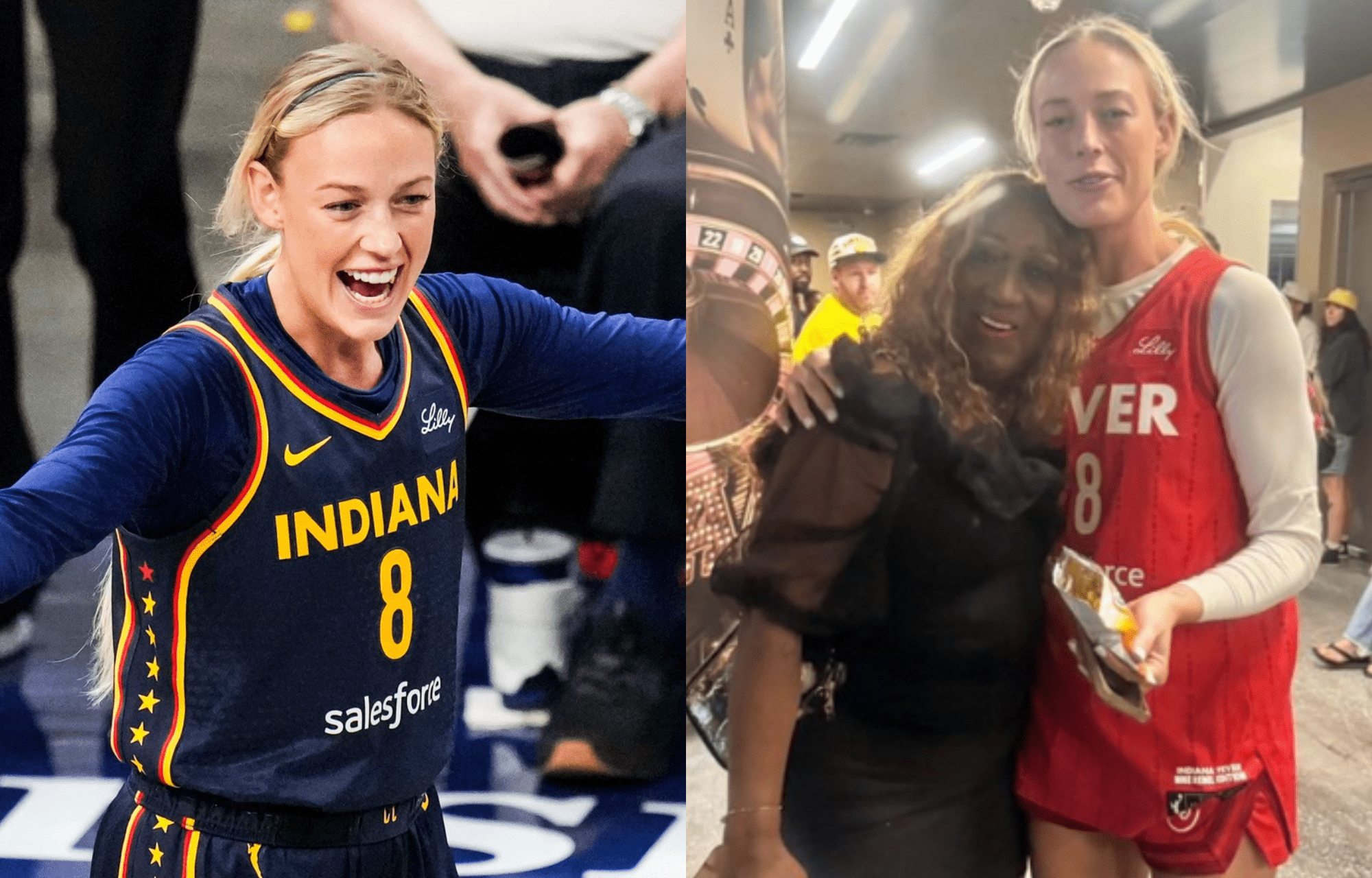 "Urgent! Let Me Go There": Sophie Cunningham Viral Pic With Jewel Loyd's Mother Gets Lengthy Response Slamming Critics From Aces Guard's Mom 1 Sophie Cunningham and her viral pic with Jewel Loyd's Mother. Photo credits: Imagn and X (formerly Twitter).