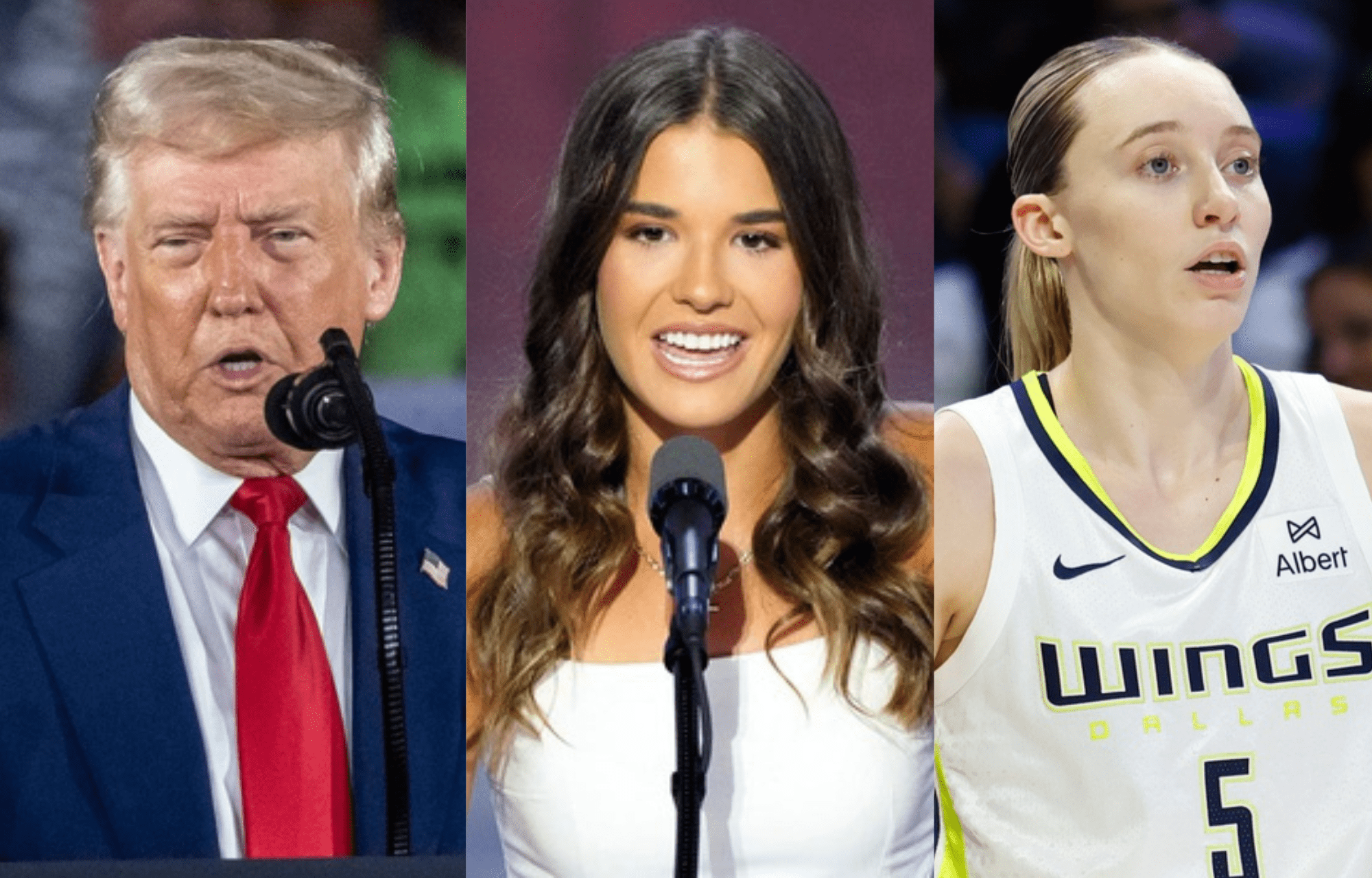 Donald Trump's Granddaughter Kai Melts Hearts In Viral Moment With Wings Star Paige Bueckers 1 US President Donald Trump, his granddaughter Kai Trump, and WNBA rookie Paige Bueckers. Photo credits: Imagn