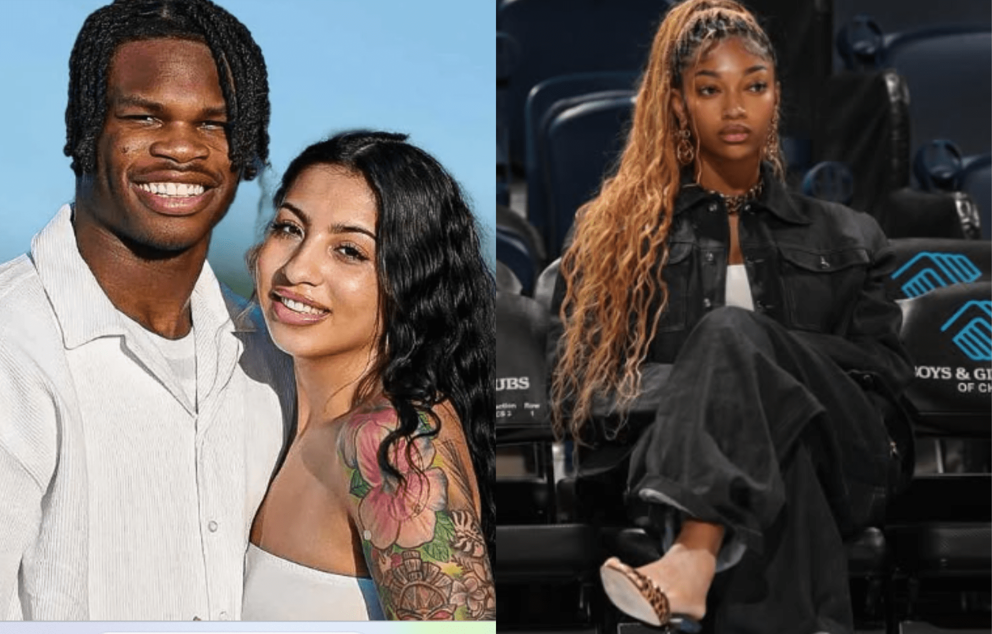 LOOK: Angel Reese Can’t Hide Admiration For Travis Hunter’s ‘Gorgeous’ Wife Leanna Showing Off Beachside Glow 1 Travis Hunter with wife, Leanna Lenee (left), and WNBA star Angel Reese (right). Photo credits: Instagram