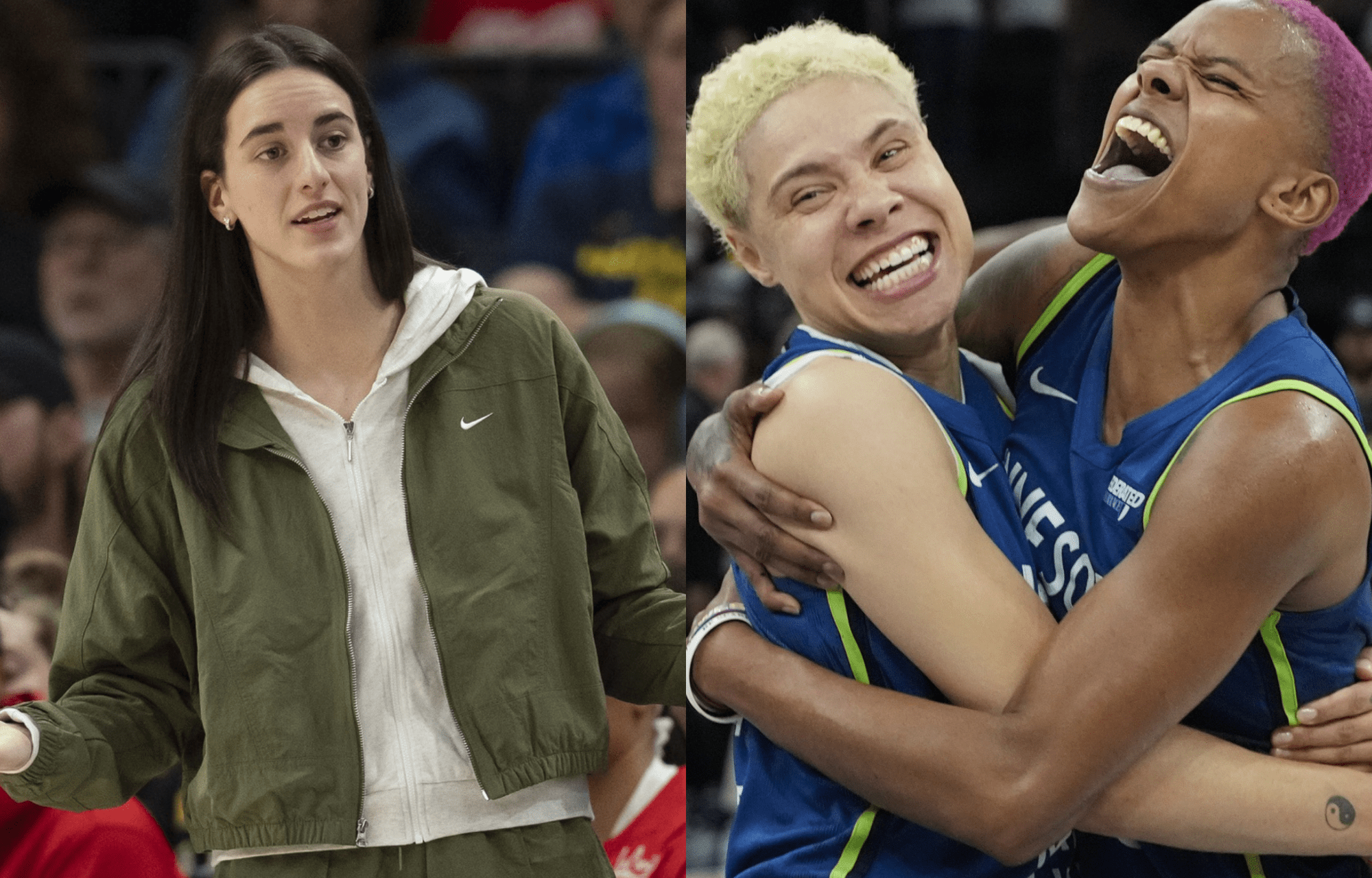 "Jeez Sophie": Caitlin Clark Trolls Sophie Cunningham’s Nostalgic Look-Back To Pre-Injury Days 2 Caitlin Clark (left), Courtney Williams & Natisha Hiedeman (right). Photo credits: Imagn