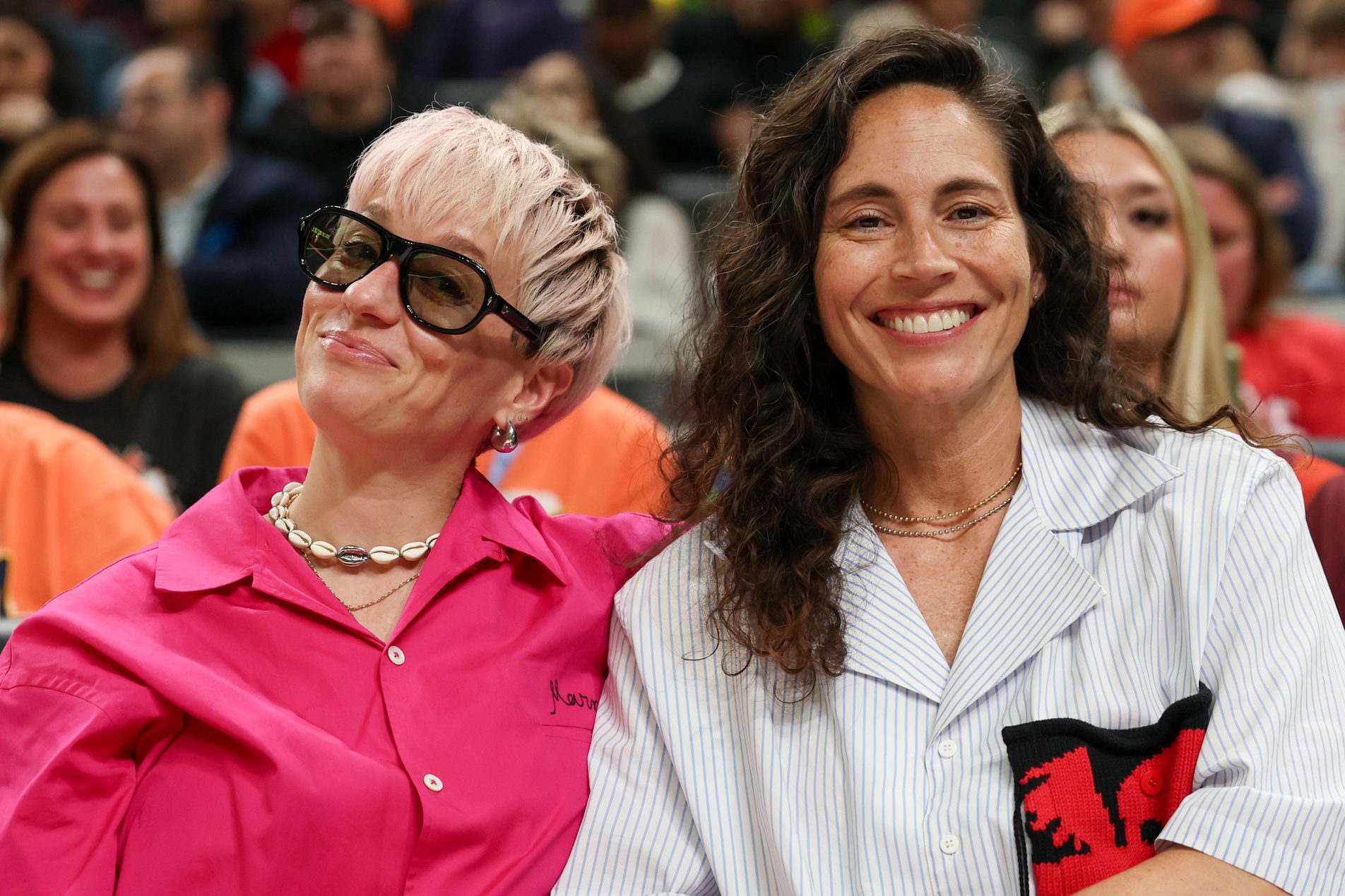 LOOK: Sue Bird Joins Storm Mascot To Recreate Viral Coldplay Moment With Megan Rapinoe Courtside 2 USATSI 26666945 168400517 lowres