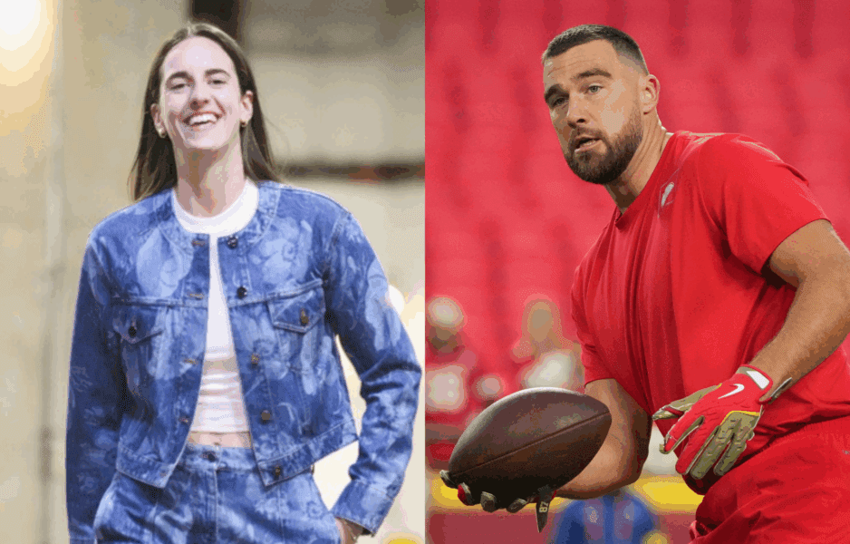 “They Didn’t Make A Size 14”: Caitlin Clark Sparks Travis Kelce Memories Of First Luxury Shoe After $3.12M Chiefs Deal Caitlin Clark and Travis Kelce. Photo credits: Imagn