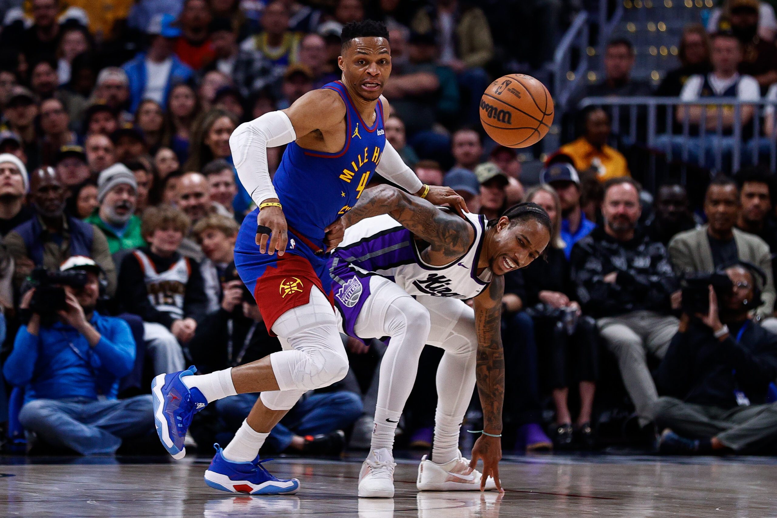 "Is That Going To Be His Three-Point Percentage?": NBA Fans Make Fun Of Russell Westbrook's New Jersey No. 18 After Sacramento Signing 1 Russell Westbrook vs Sacramento Kings
