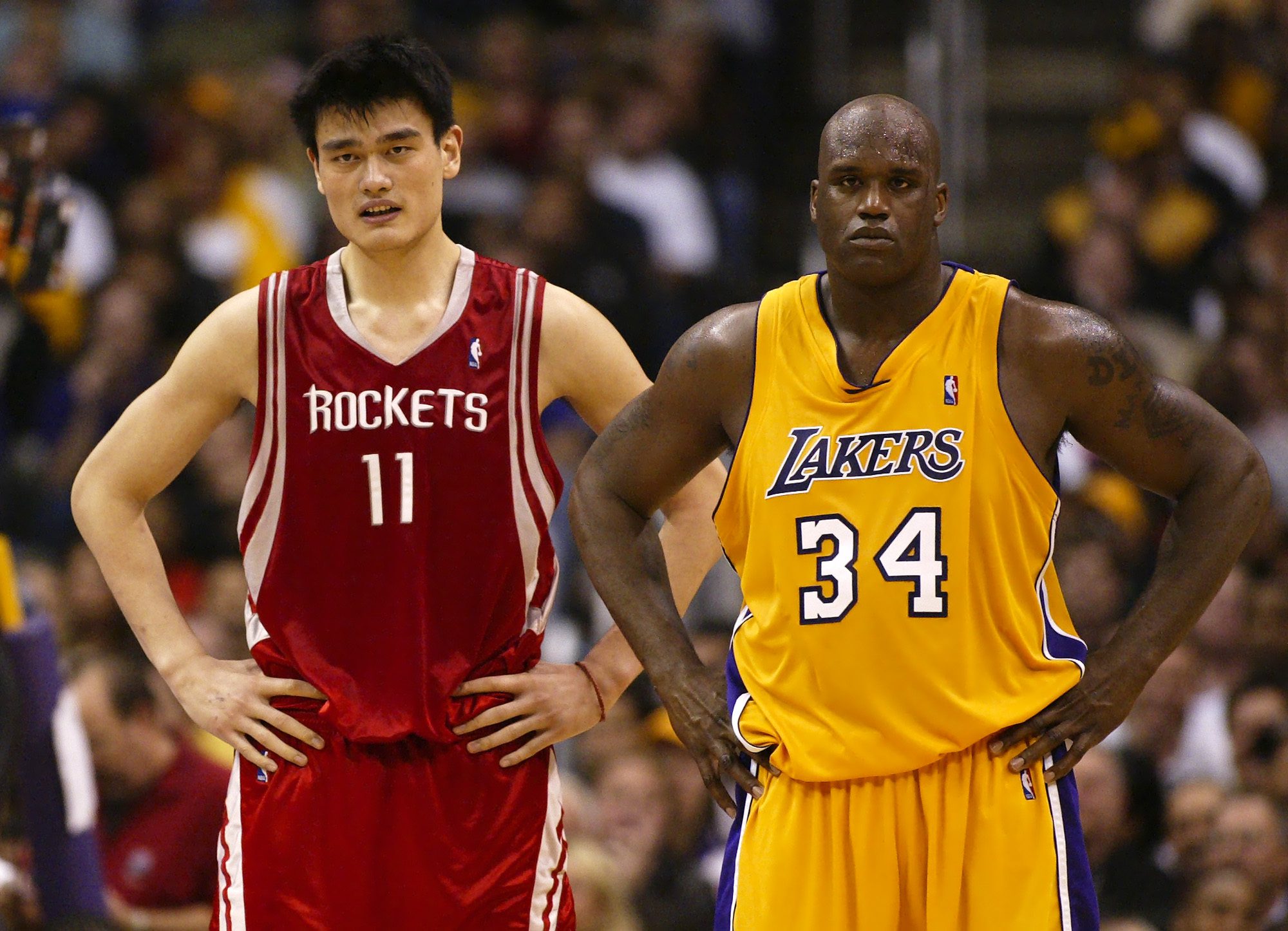 "These Two Dudes Look Like They Were Grown In A Lab": NBA Fans Drop Witty Comments As Yao Ming, Shaquille O'Neal Pose Picture With Jackie Chan, David Beckham Going Viral 3 Yao Ming and Shaquille O’Neal. Photo credits: Facebook