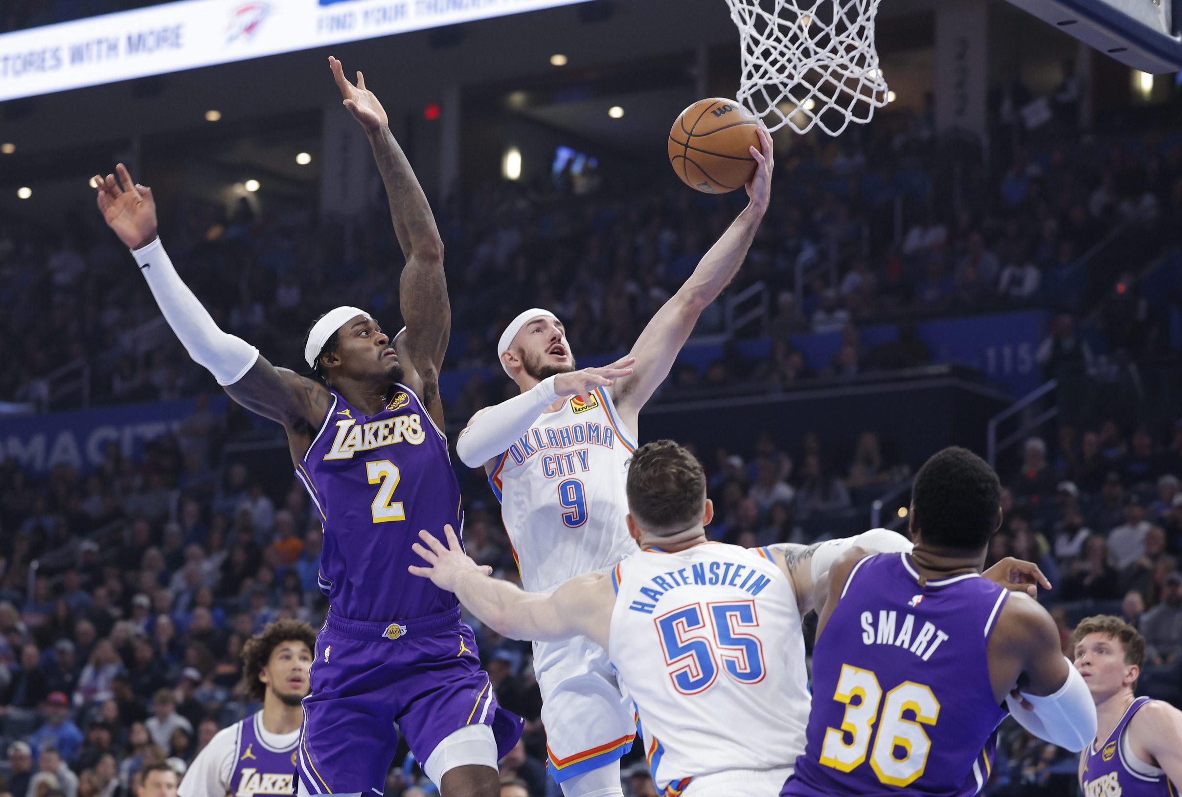 "At This Point NBA Is Just WWE With Better Lighting": NBA Fans Accuse League Of ‘Rigged’ NBA Cup Following Jumbotron Slip Showing Thunder–Lakers Semi-Final 3 USATSI 27573967 168400517 lowres