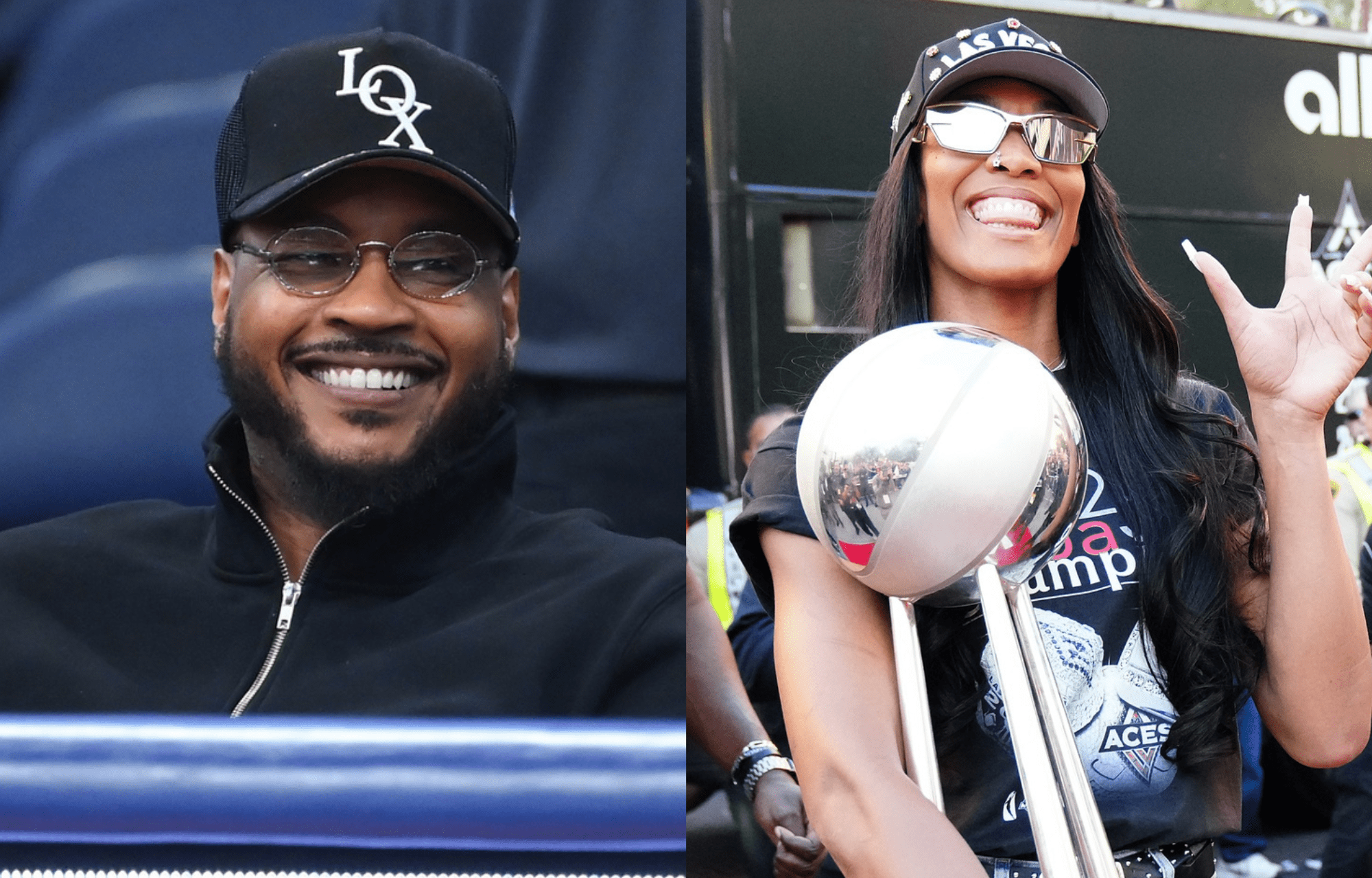 "Nobody Would Even Know Her If It Wasn't For Caitlin Clark": WNBA Fans Debate Carmelo Anthony Declaring A'Ja Wilson As The Face Of Women's Sports. Photo credits: Imagn