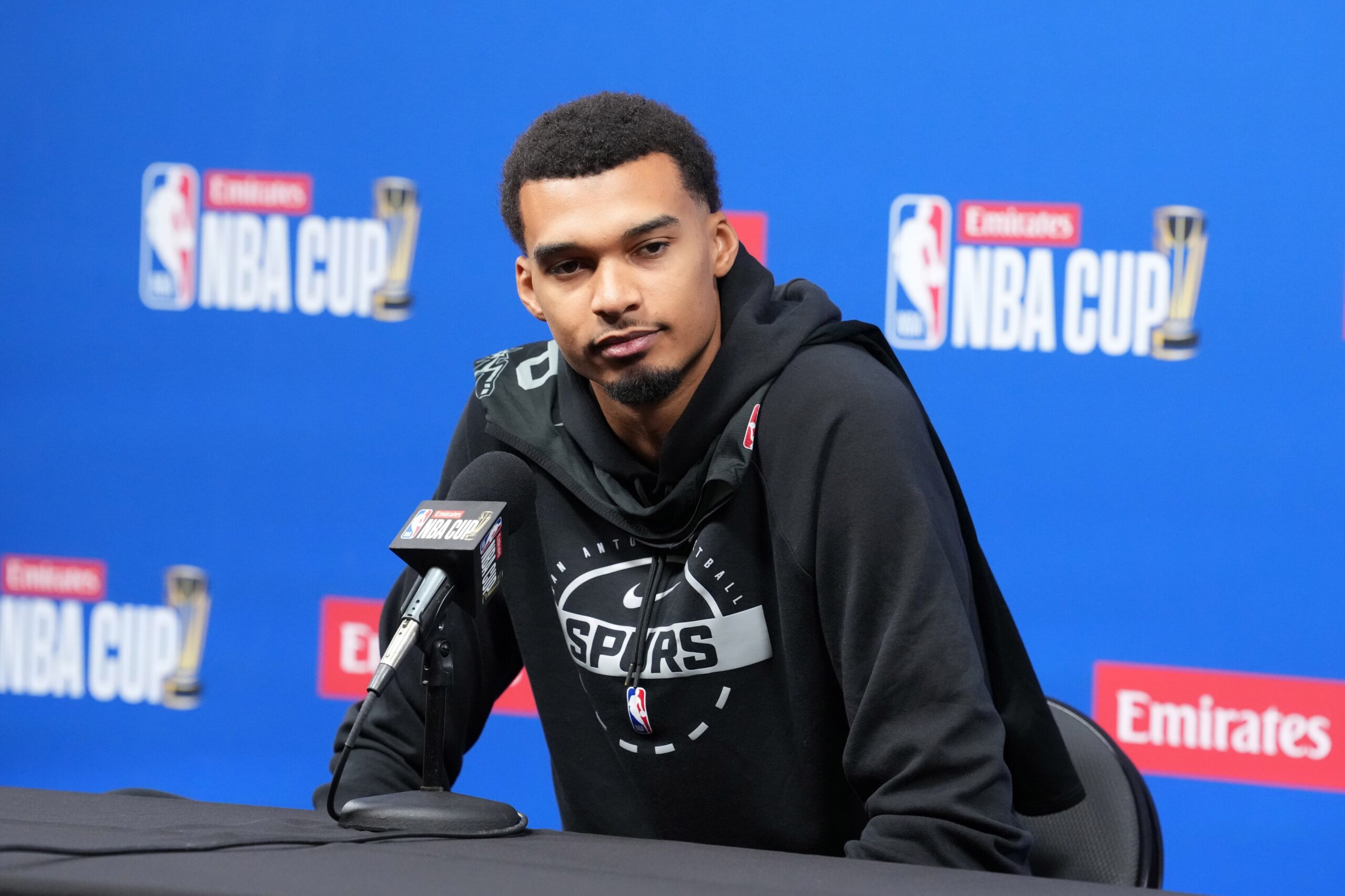 "6 Months After A Shoulder Clot": NBA Fans Downplay Victor Wembanyama Elbow Hanging At The Rim During Shootaround 3 USATSI 27825377 168400517 lowres scaled