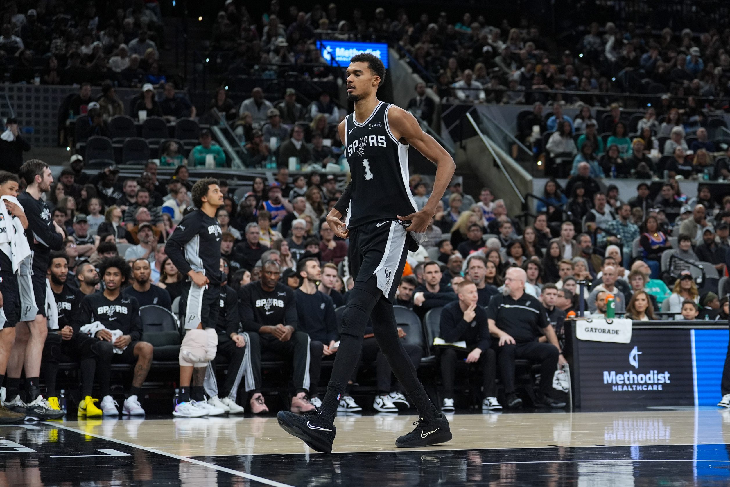 "Training With Monks Got Him Moving Different": NBA Fans In Awe As Victor Wembanyama Kicks Ball From Basketball Hoop Goes Viral 1 USATSI 27913237 168400517 lowres