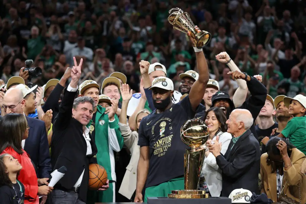 Celtics' Jaylen Brown Says He Prefers 'Waffle House' Over White House, Can't Escape Politicizing Visit - 'Everything is a Political Decision' 2 Boston Celtics, Jaylen Brown, Jayson Tatum, Boston Celtics news, NBA Finals, NBA Finals MVP