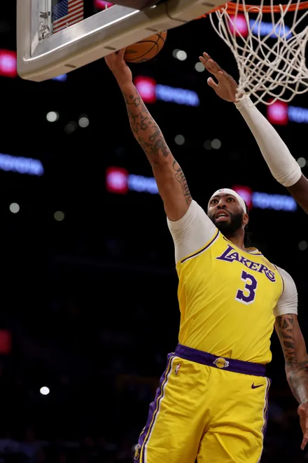 Lakers-Grizzlies: Leaked Audio Shows Ja Morant and Anthony Davis' Controversial Trash-Talk 3 Nov 13, 2024; Los Angeles, California, USA; Los Angeles Lakers forward Anthony Davis (3) goes to the basket during the first quarter against the Memphis Grizzlies at Crypto.com Arena. Mandatory Credit: Kiyoshi Mio-Imagn Images