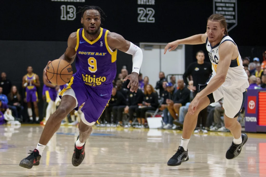 "Too Good To Fly Commercial?": Bronny James Blasted By Former NFL Star Not Joining South Bay Lakers In Road Games 1 los angeles lakers bronny james