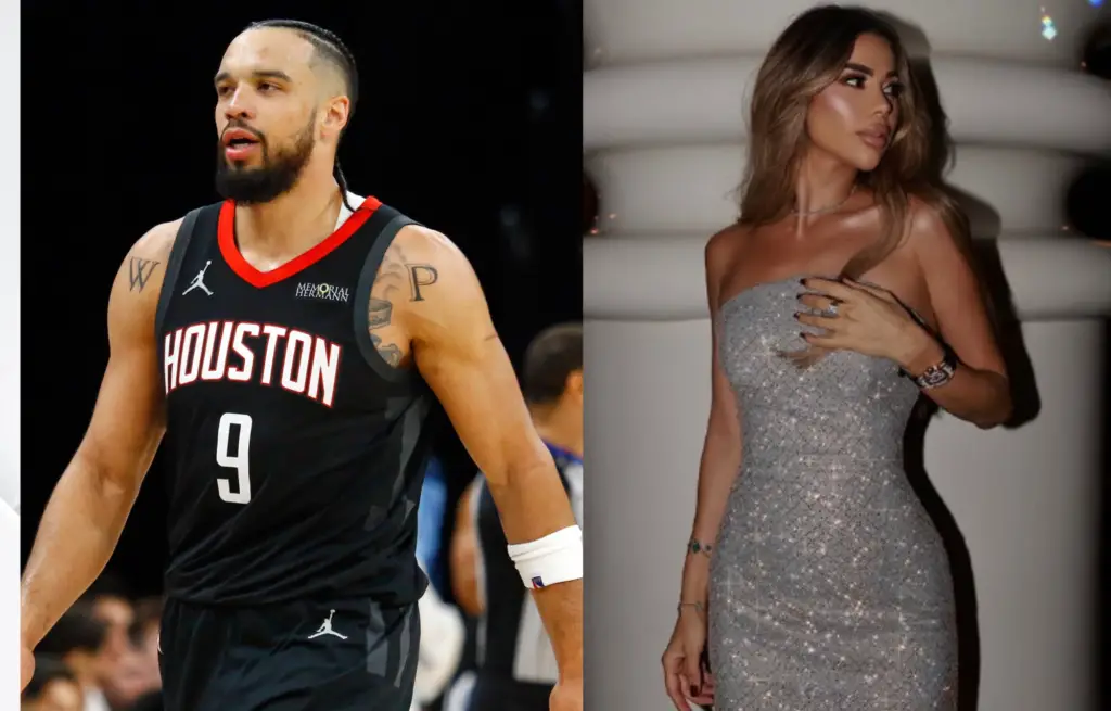 Dillon Brooks GF Mirna Habib Expresses Feelings For Rockets Defender During His Birthday 1 Dillon Brooks (left) and gf Mirna Habib. Photo credits: Imagn images and @mirna.official