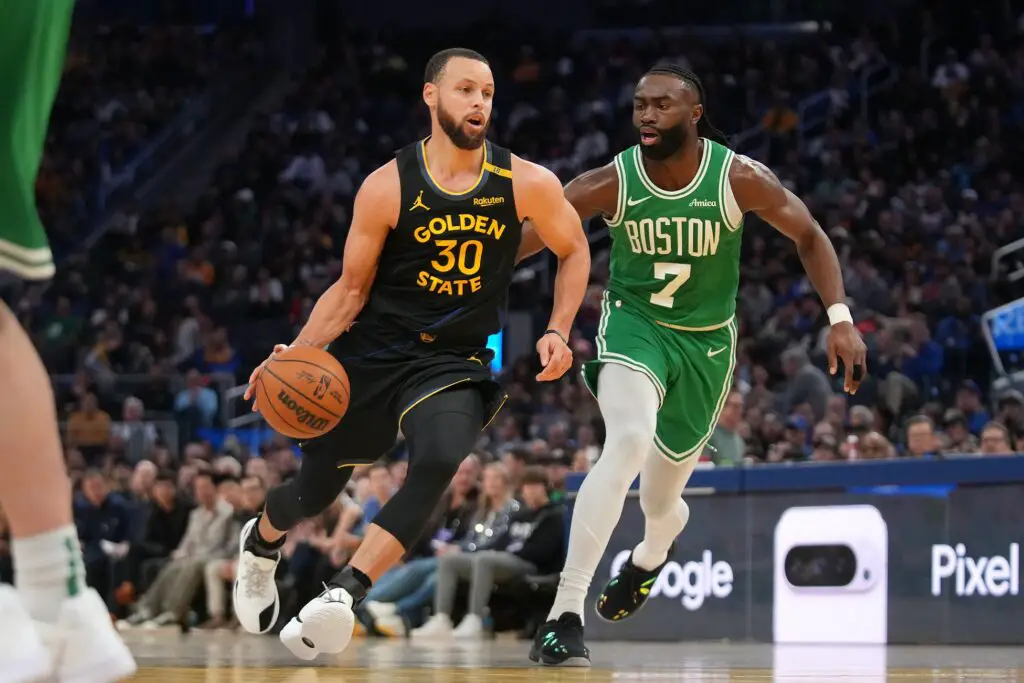 “Bro Has Lost His Mind And His Hairline”: NBA Fans Mock Jaylen Brown For Believing He Could Take Steph Curry 1v1 Steph Curry