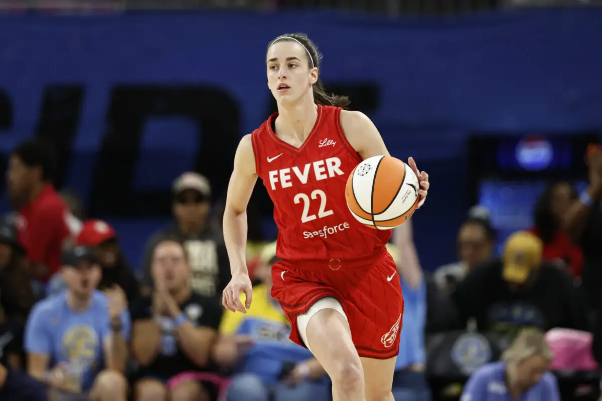 "A Bit Like Steph Curry": Caitlin Clark Compared To Steph Curry By Liberty Guard 2 Aug 30, 2024; Chicago, Illinois, USA; Indiana Fever guard Caitlin Clark (22) brings the ball up court against the Chicago Sky during the first half at Wintrust Arena. Mandatory Credit: Kamil Krzaczynski-Imagn Images