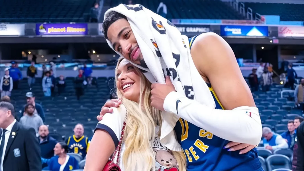 “Day By Day”: Tyrese Haliburton’s Fiancée Jade Jones Responds As Pacers Star Shows Off Achilles Progress With Powerful Dunk Tyrese Haliburton and GF Jade Jones. Photo credits: Instagram