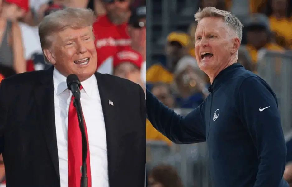 US President Donald Trump and Golden State Warriors head coach Steve Kerr. Photo credits: Imagn