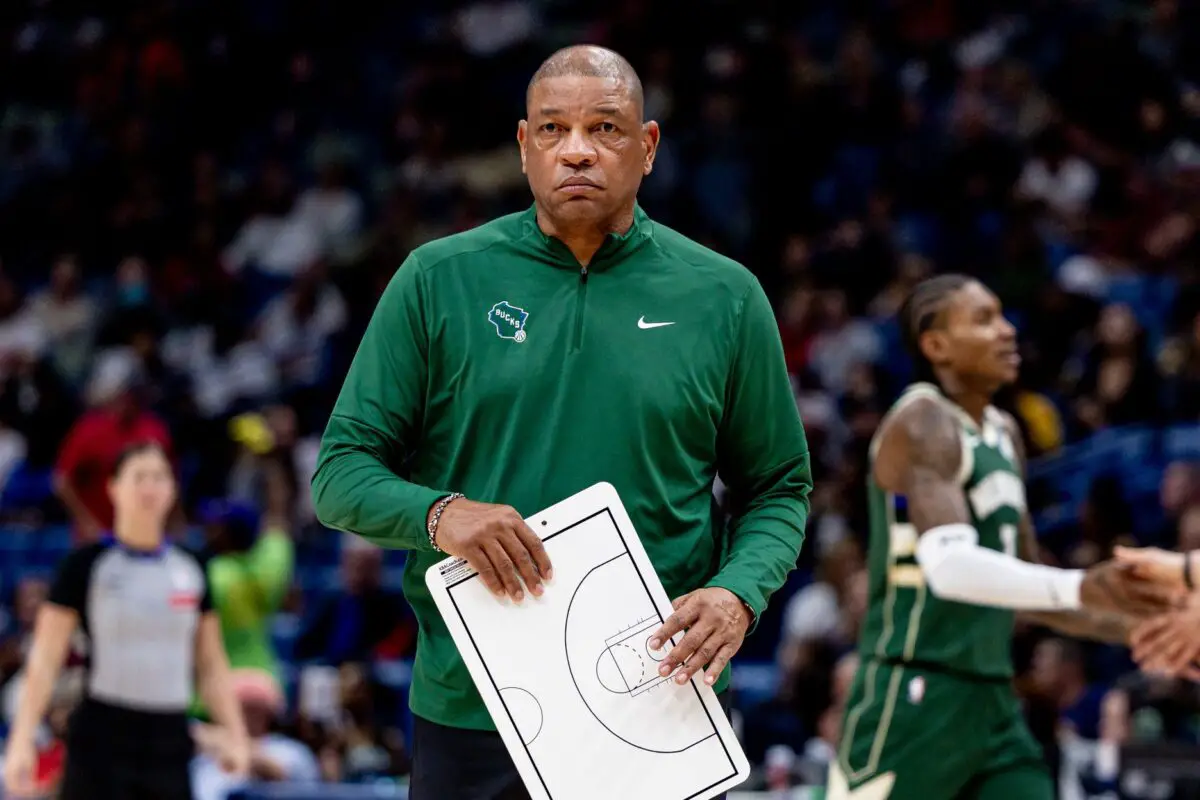 "Trump Never Blew A 3-1 Lead": NBA Fans Mock Doc Rivers Saying Donald Trump Won't Invite Blue Jays If They Won World Series Vs Dodgers To Toronto Media 3 Apr 6, 2025; New Orleans, Louisiana, USA; Milwaukee Bucks head coach Doc Rivers looks on against the New Orleans Pelicans during the second half at Smoothie King Center. Mandatory Credit: Stephen Lew-Imagn Images