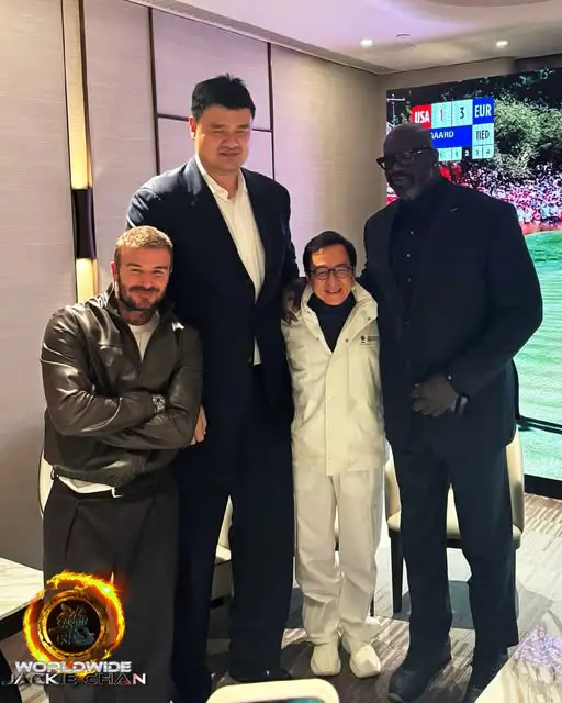 "These Two Dudes Look Like They Were Grown In A Lab": NBA Fans Drop Witty Comments As Yao Ming, Shaquille O'Neal Pose Picture With Jackie Chan, David Beckham Going Viral 2 Photo credits: Instagram