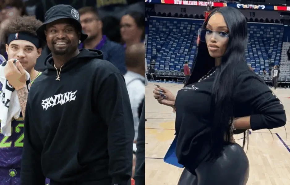 Zion Williamson and girlfriend, Ahkeema. Photo credits: Imagn and Instagram