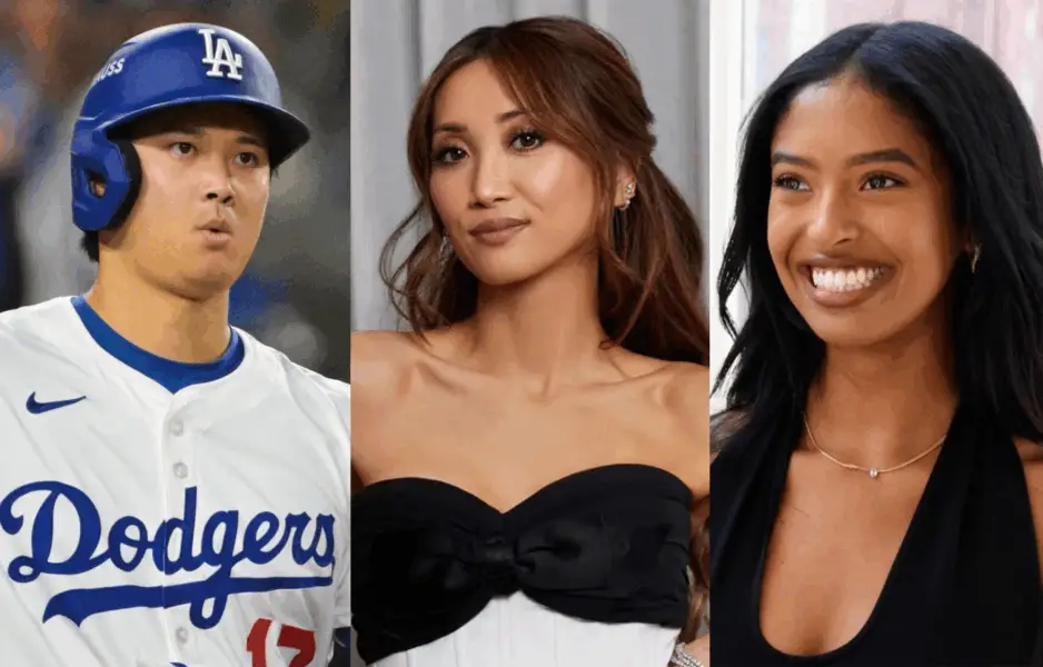 Los Angeles Dodgers superstar Shohei Ohtani, Brenda Song, and late Kobe Bryant's daughter Natalia. Photo credits: Imagn and Instagram