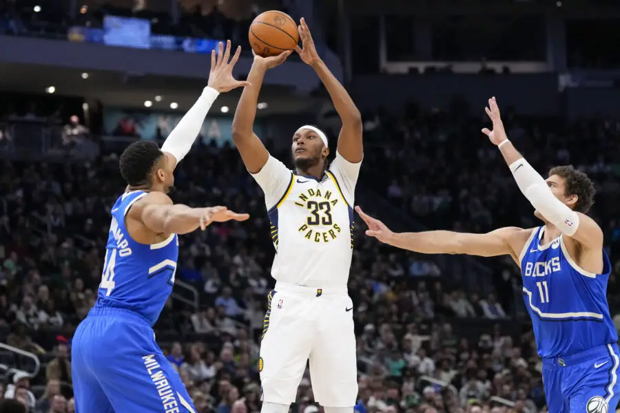 Giannis Antetokounmpo Breaks Down Myles Turner's Game And Why He Feels Optimistic With Him as His New Stretch 5 1 USATSI 25683761