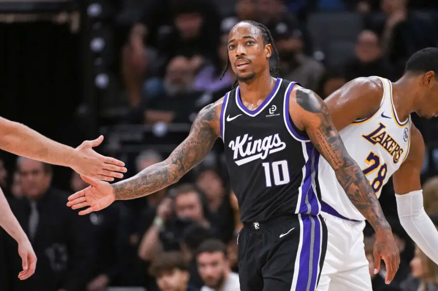 Sacramento Kings' DeMar Derozan Calls Crazy Statline Favoring Lakers, Says He's Never Seen That in His 17 Years 3 USATSI 27427598