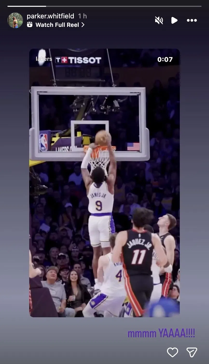 "Mmmm Yaaa!!!": Bronny James GF Parker Whitfield Gets Crazy After LeBron James Son Gets Alley-Oop Highlight Vs Heat 2 e7a0e 17621493084227 1920