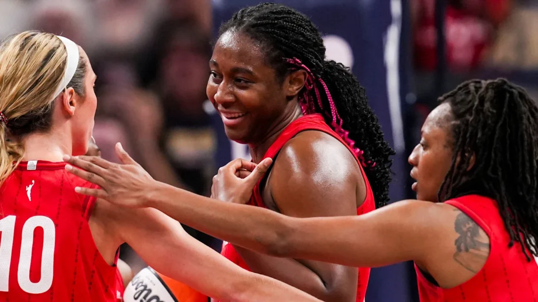 Fever Stars Aliyah Boston, Lexie Hull, and Kelsey Mitchell. Photo credits: Fastbreak.com