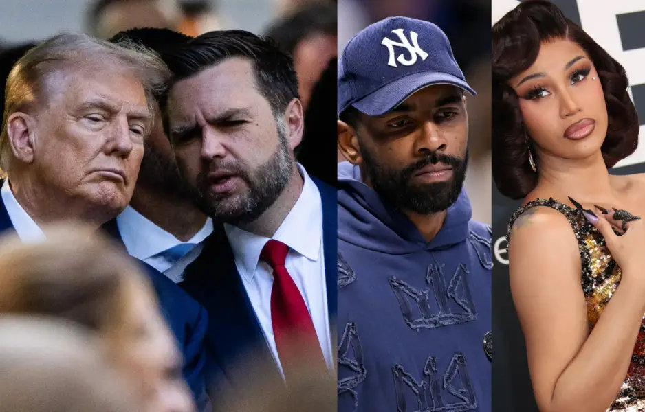 Donald Trump And JD Vance Comments Lead Kyrie Irving to Unfollow Nicki Minaj on X. Photo credits: Imagn