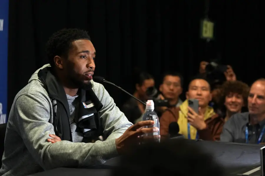Donovan Mitchell Allows Interview Again After Cavs’ Dominant Win, Says 26-Point Victory Isn’t Worth Celebrating USATSI 25426258