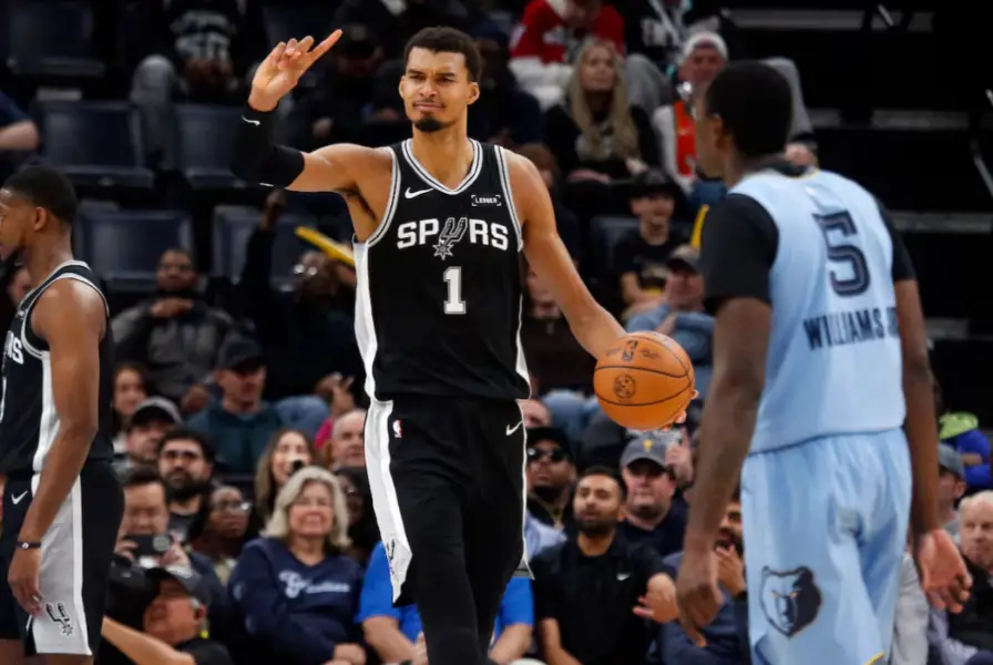 “Training With Monks Got Him Moving Different”: NBA Fans In Awe As Victor Wembanyama Kicks Ball From Basketball Hoop Goes Viral San Antonio Spurs