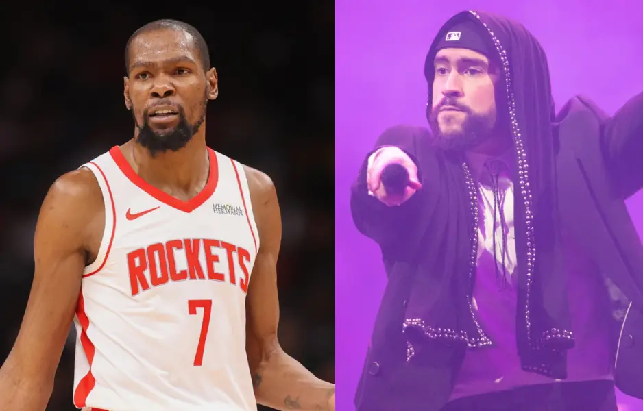 NBA Fans Go Wild After Kevin Durant Confesses He Never Heard Bad Bunny's Songs Before Super Bowl. Photo credits: Imagn